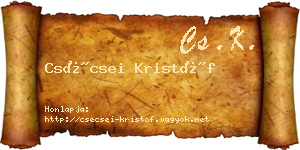Csécsei Kristóf névjegykártya