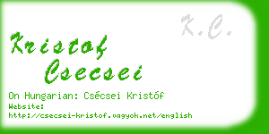 kristof csecsei business card