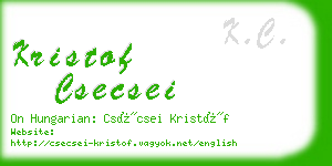 kristof csecsei business card